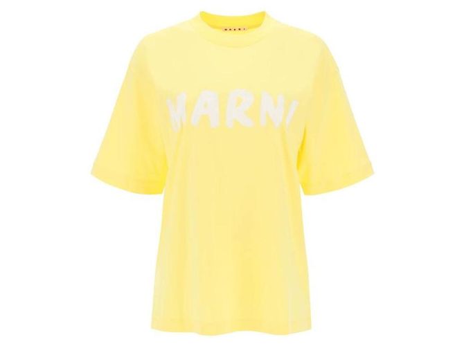 Marni T-shirt in cotone con logo D'oro - vista 4