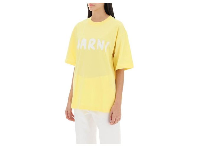 Marni T-shirt in cotone con logo D'oro - vista 7