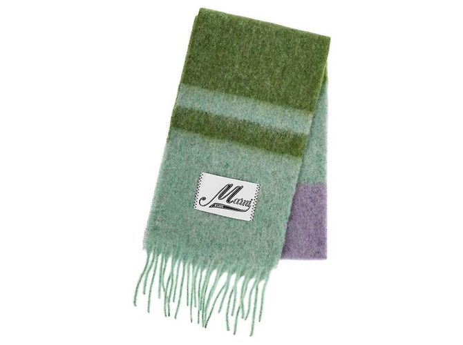 Marni Bufanda de mohair a rayas Verde - vista 6