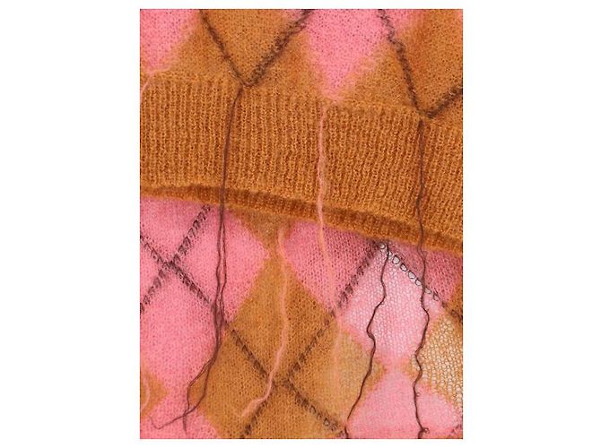 Marni Leichter Mohair-Argyle-Weste Orange - Ansicht 8