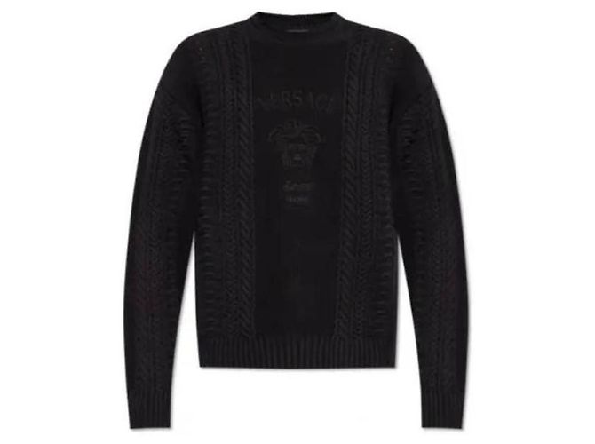 Versace Pull en maille torsadée Medusa Milano Multicolore - vue 4