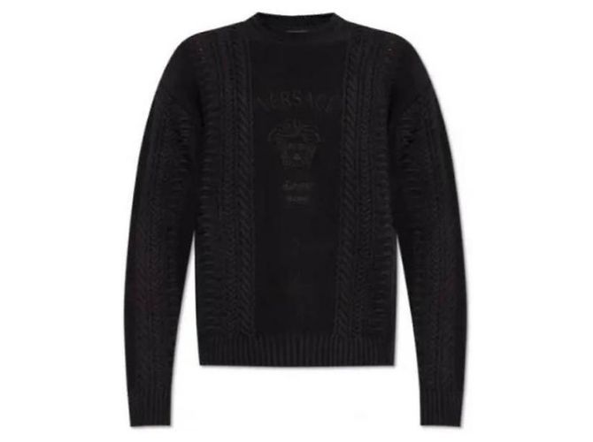 Versace Pull en maille torsadée Medusa Milano Multicolore - vue 5