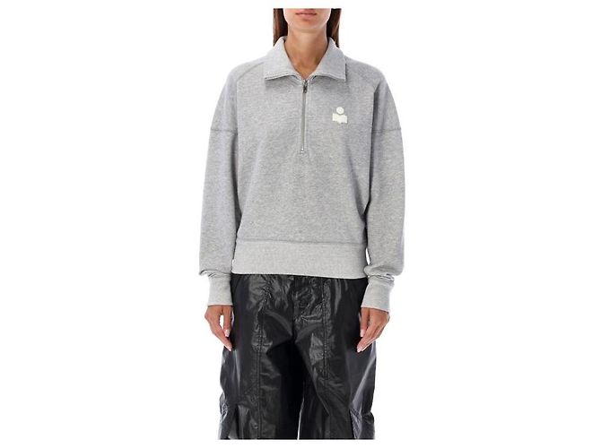Isabel Marant Logo-Halbzip-Sweatshirt GYWH Silber - Ansicht 4
