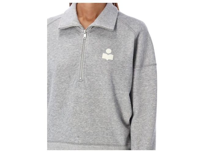 Isabel Marant Logo-Halbzip-Sweatshirt GYWH Silber - Ansicht 6