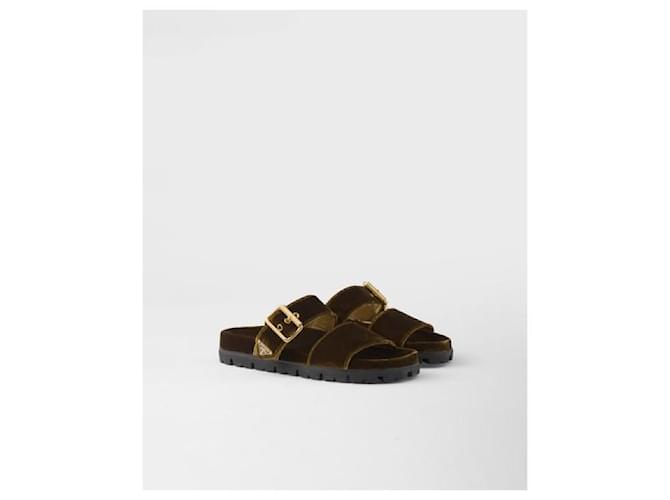 Prada Ciabatta in velluto Nero - vista 4