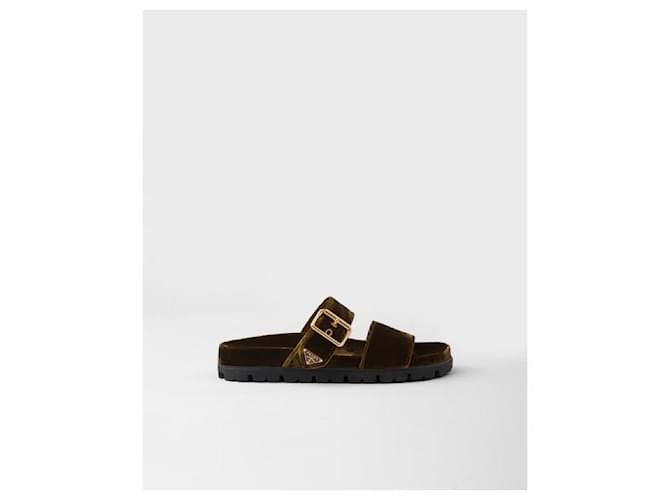 Prada Ciabatta in velluto Nero - vista 5