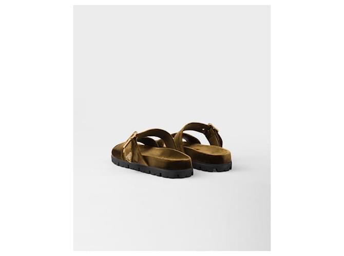 Prada Ciabatta in velluto Nero - vista 7