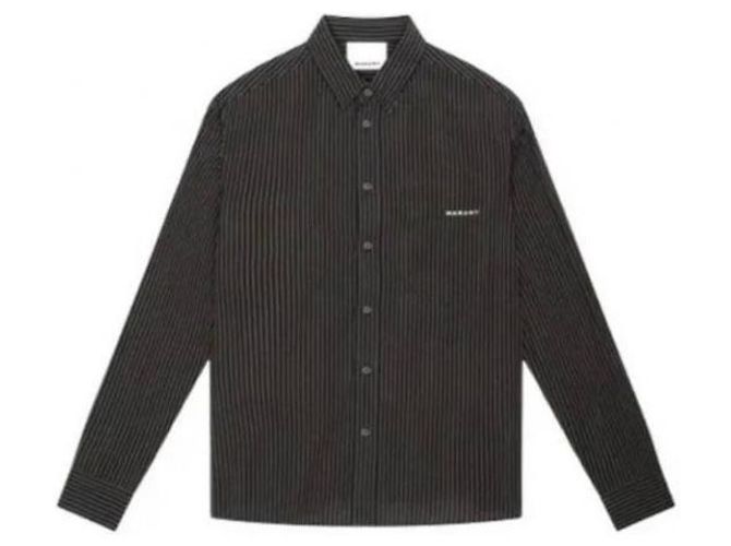 Isabel Marant Camicia a righe a maniche lunghe BKMD Nero - vista 5