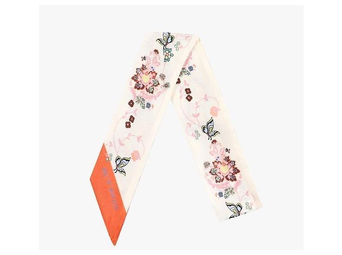 Etro Bufanda de seda twill skinny con estampado floral paisley Roja - vista 7