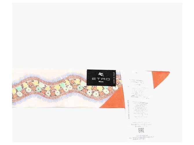 Etro Bufanda de seda twill skinny con estampado floral paisley Roja - vista 9