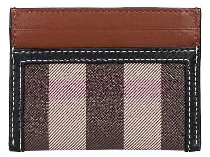 Burberry Checkered Two-Tone Leather Card Case - view 4