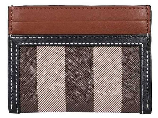 Burberry Checkered Two-Tone Leather Card Case - view 5