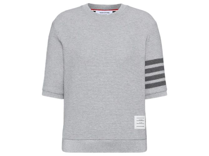 Thom Browne Camiseta de algodón texturizado de manga corta Azul - vista 11
