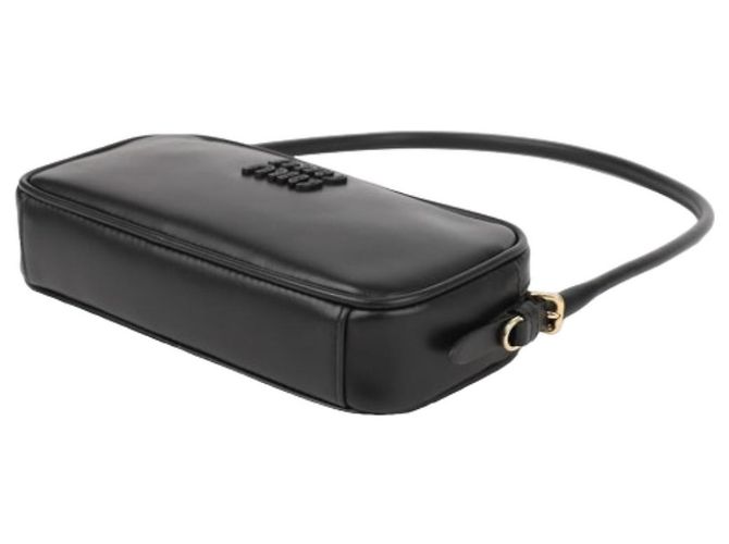 Miu Miu Borsa a spalla in pelle con logo Nero - vista 4