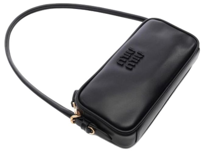 Miu Miu Borsa a spalla in pelle con logo Nero - vista 6