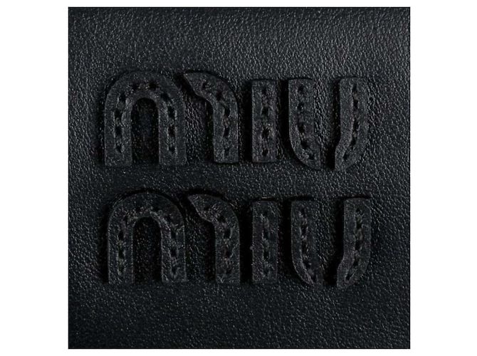 Miu Miu Borsa a spalla in pelle con logo Nero - vista 9
