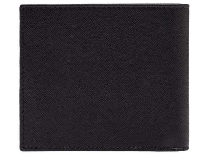 Prada Cartera de hombre negra con logo triangular Saffiano QHH Negro - vista 4