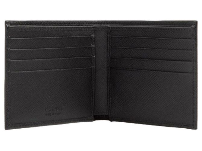 Prada Cartera de hombre negra con logo triangular Saffiano QHH Negro - vista 5