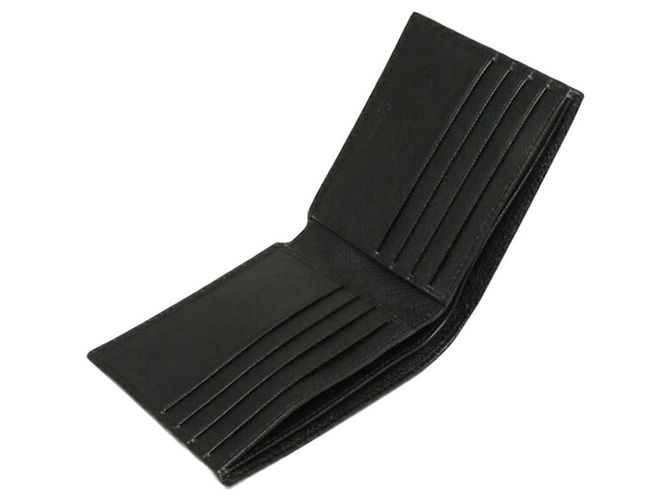 Prada Cartera de hombre negra con logo triangular Saffiano QHH Negro - vista 7