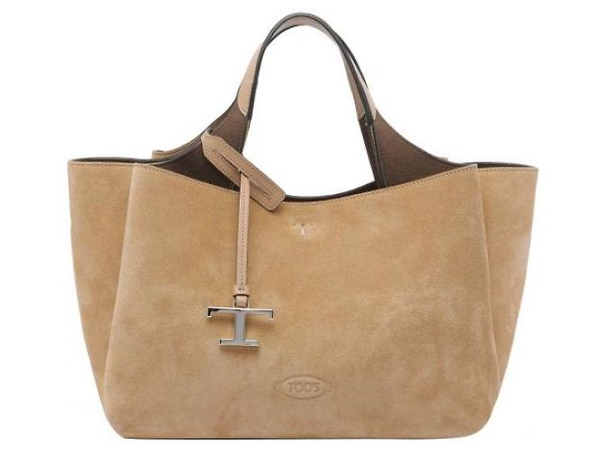 Tod's Borsa mini tote in suede con logo Arancione - vista 3