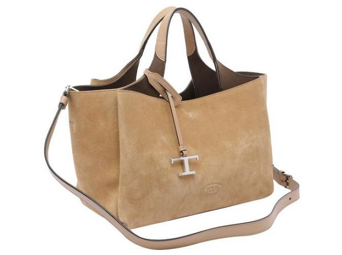 Tod's Borsa mini tote in suede con logo Arancione - vista 4
