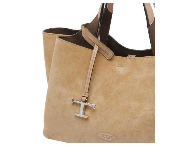 Tod's Borsa mini tote in suede con logo Arancione - vista 6
