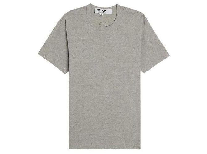 Comme Des Garcons Kurzarm-T-Shirt mit schwarzem Herz-Patch AX Weiß - Ansicht 4