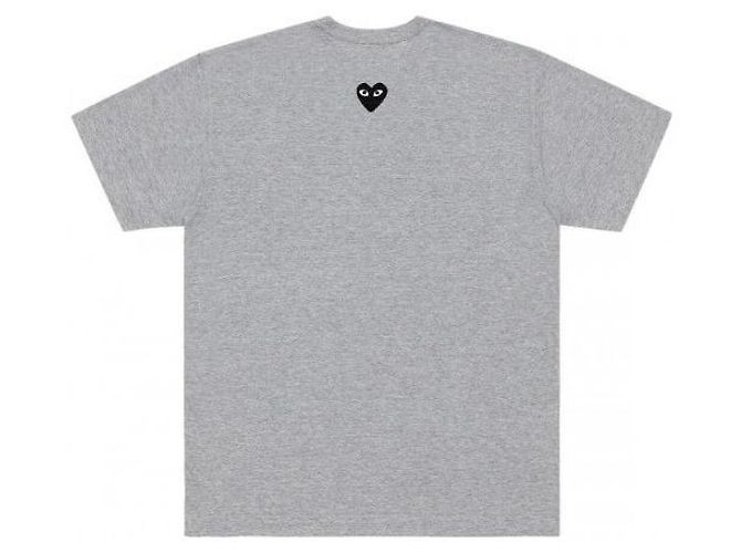 Comme Des Garcons Kurzarm-T-Shirt mit schwarzem Herz-Patch AX Weiß - Ansicht 5