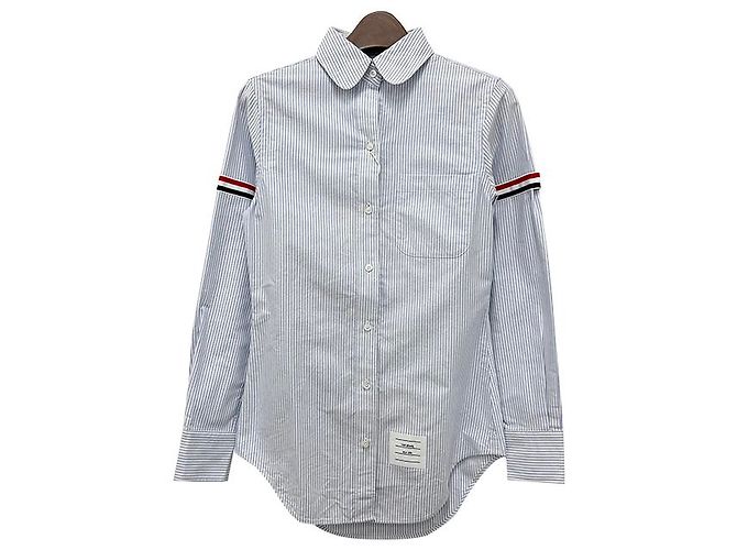 Thom Browne Camisa Oxford Rayada Azul Claro - vista 13