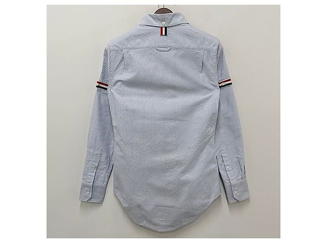 Thom Browne Camisa Oxford Rayada Azul Claro - vista 14