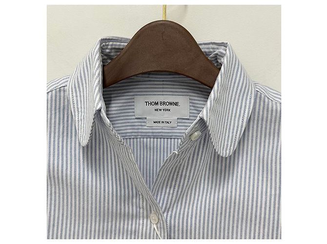 Thom Browne Camisa Oxford Rayada Azul Claro - vista 15