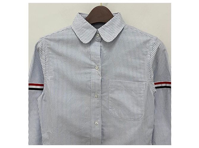 Thom Browne Camisa Oxford Rayada Azul Claro - vista 16