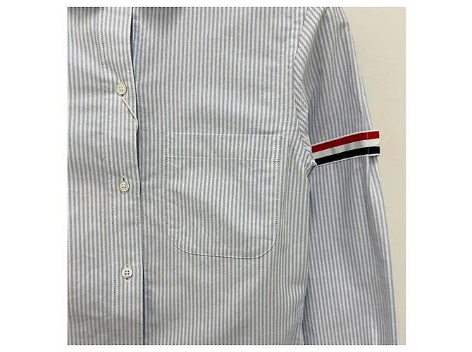 Thom Browne Camisa Oxford Rayada Azul Claro - vista 17