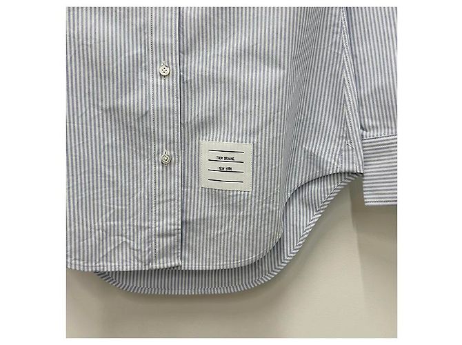 Thom Browne Camisa Oxford Rayada Azul Claro - vista 18