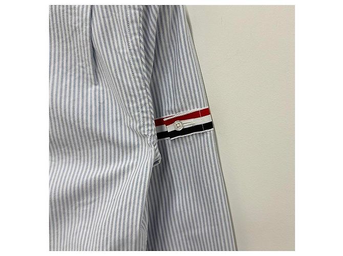 Thom Browne Camisa Oxford Rayada Azul Claro - vista 19