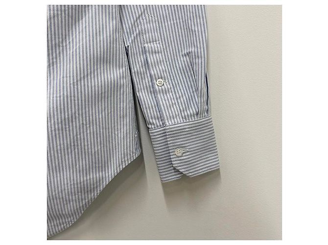 Thom Browne Camisa Oxford Rayada Azul Claro - vista 20