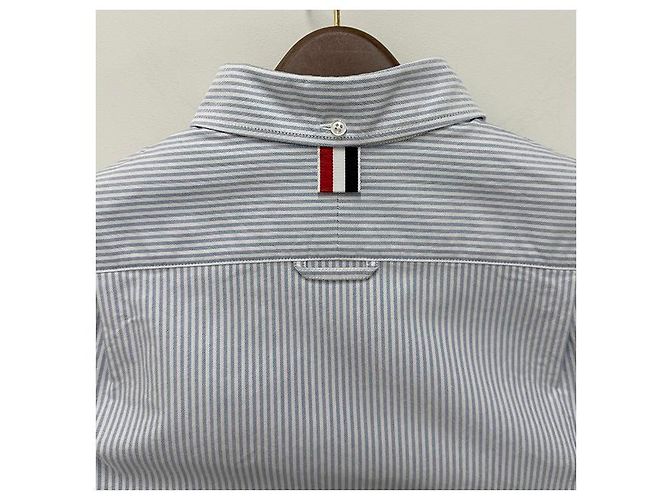 Thom Browne Camisa Oxford Rayada Azul Claro - vista 21