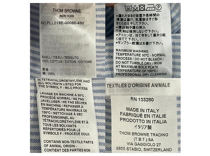 Thom Browne Camisa Oxford Rayada Azul Claro - vista 22