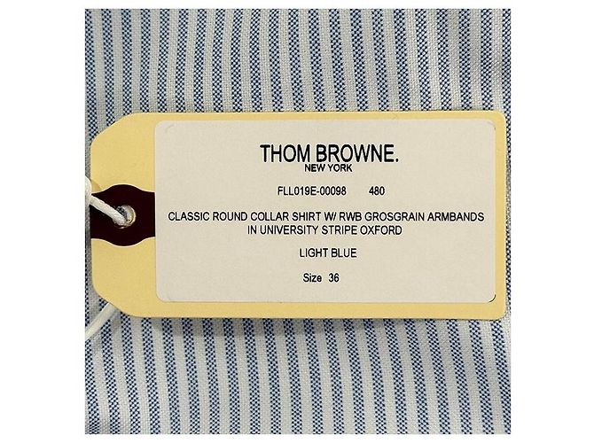 Thom Browne Camisa Oxford Rayada Azul Claro - vista 23