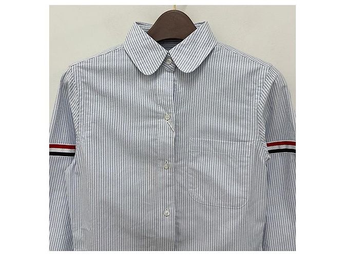 Thom Browne Camisa Oxford Rayada Azul Claro - vista 4