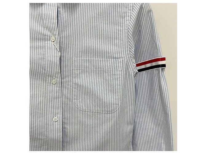 Thom Browne Camisa Oxford Rayada Azul Claro - vista 5