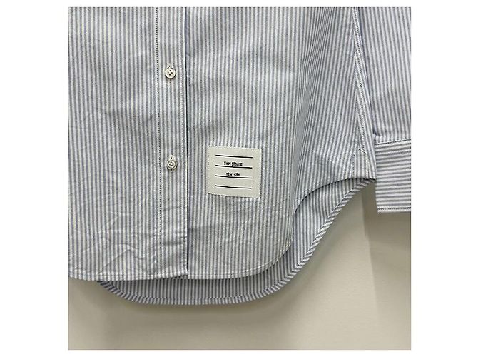 Thom Browne Camisa Oxford Rayada Azul Claro - vista 6