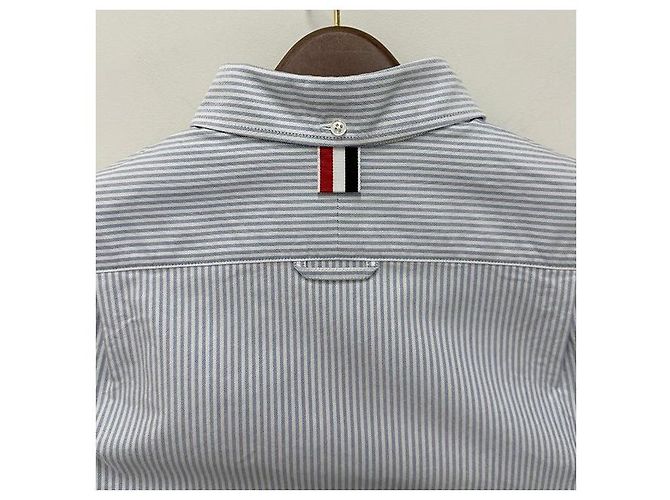 Thom Browne Camisa Oxford Rayada Azul Claro - vista 9