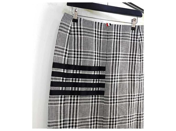 Thom Browne Karo-Leinenrock - Ansicht 4