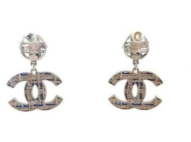 Chanel Brincos de tweed CC - vista 4