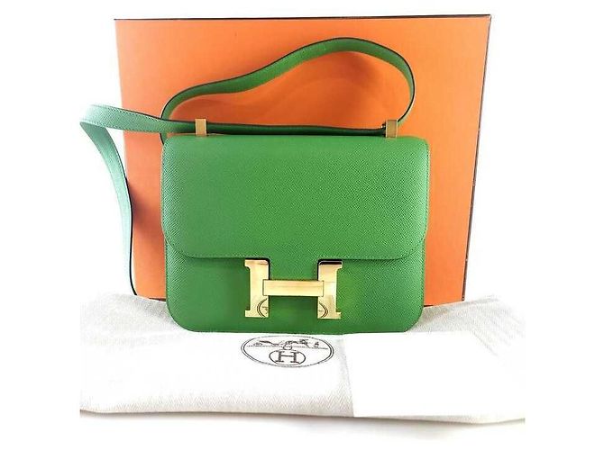 Borsa a Spalla Constance di Hermès Verde - vista 6