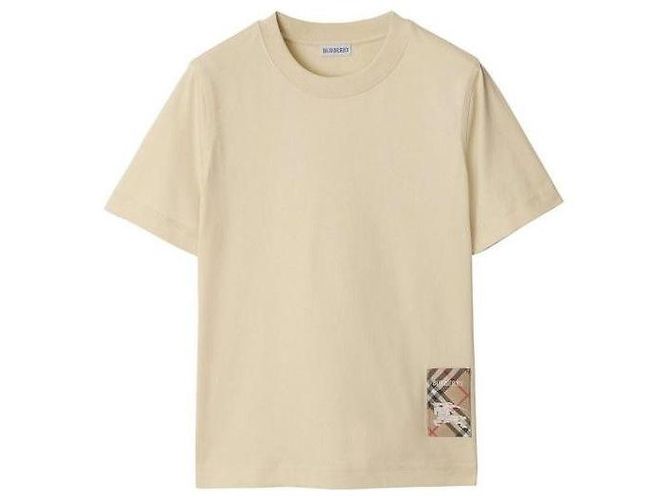 Burberry Camiseta de algodão de manga curta Check Label - vista 4