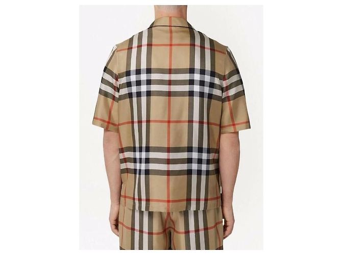 Burberry Kurzarm-Hemd aus Seide mit Karomuster Mehrfarben - Ansicht 7