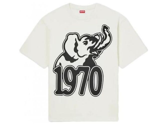 Kenzo Übergroßes Baumwoll-T-Shirt Dschungel-Elefant Schwarz - Ansicht 4