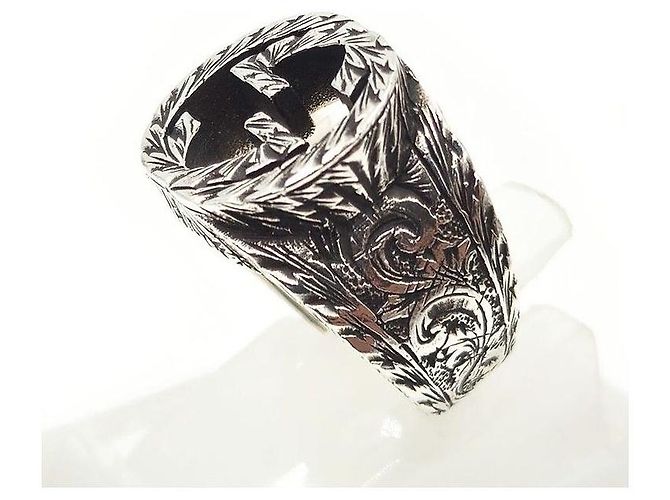 Gucci Anello Interlocking GG Argento - vista 3